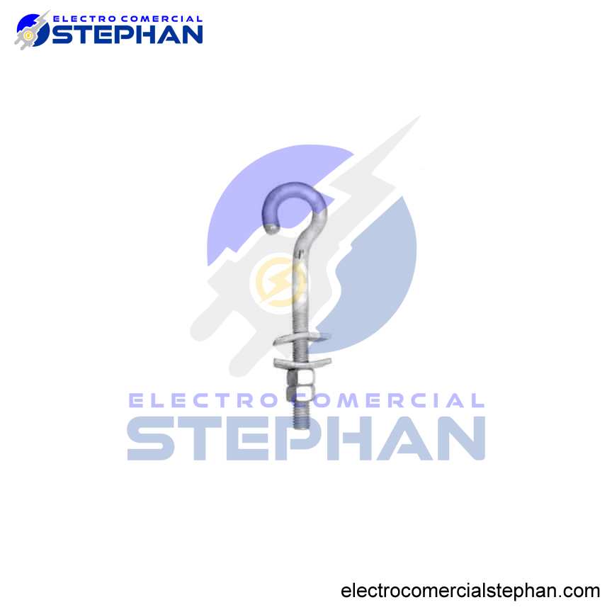 PERNO GANCHO F.G. DE 5/8X14´´C/TUERCA Y CONT. + 2ARANDELAS CURVAS