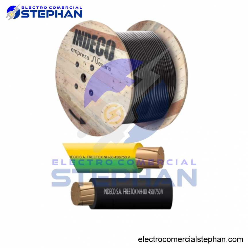INDECO CABLE FREETOX NH-80 10MM2 450/750V   NEGRO Y AMARILLO/VERDE