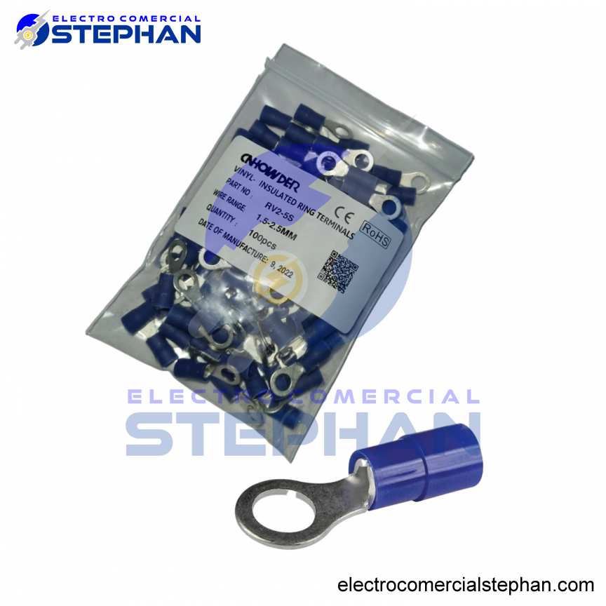 TERMINAL  A COMPRECION OJAL AZUL 2.5MM2