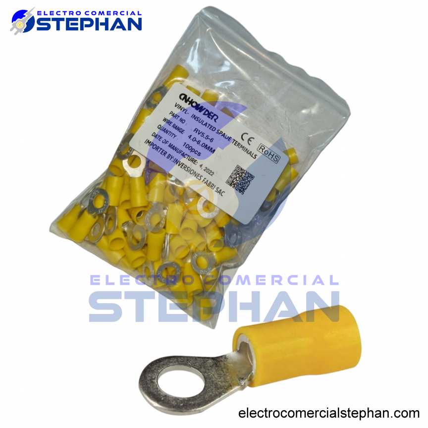 TERMINAL  A COMPRECION OJAL AMARILLO 4-6,MM2