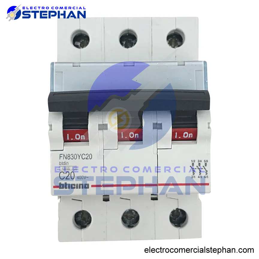 INTERRUPTOR TERMOMAGNÉTICO 3X20A 220V-10KA BTICINO LEGRAND