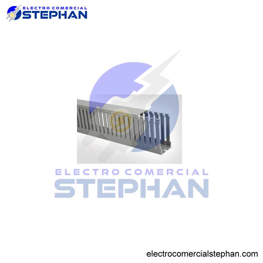 CANALETA RANURADA GRIS 25X25X 2MTS